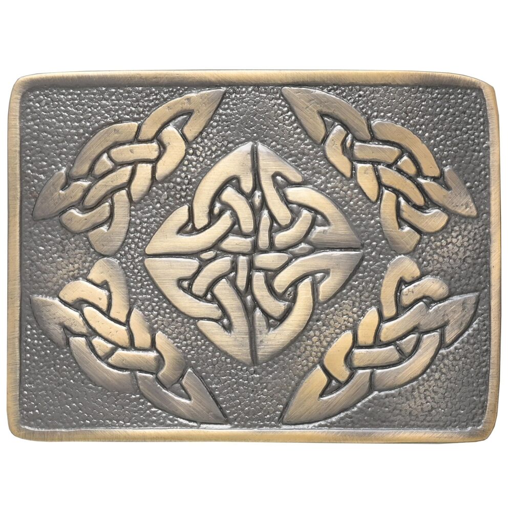 7965 Kilt Belt Buckle – Elegant Celtic Square and Saltire Buckles Pewter